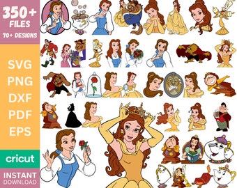 Beauty and Beast SVG, Belle PNG Clipart Bundle, Beauty and the Beast SVG, Instant Digital Download, Princess shirt