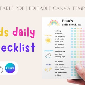 Kids Daily Routine Checklist Printable Kids Routine Daily - Etsy
