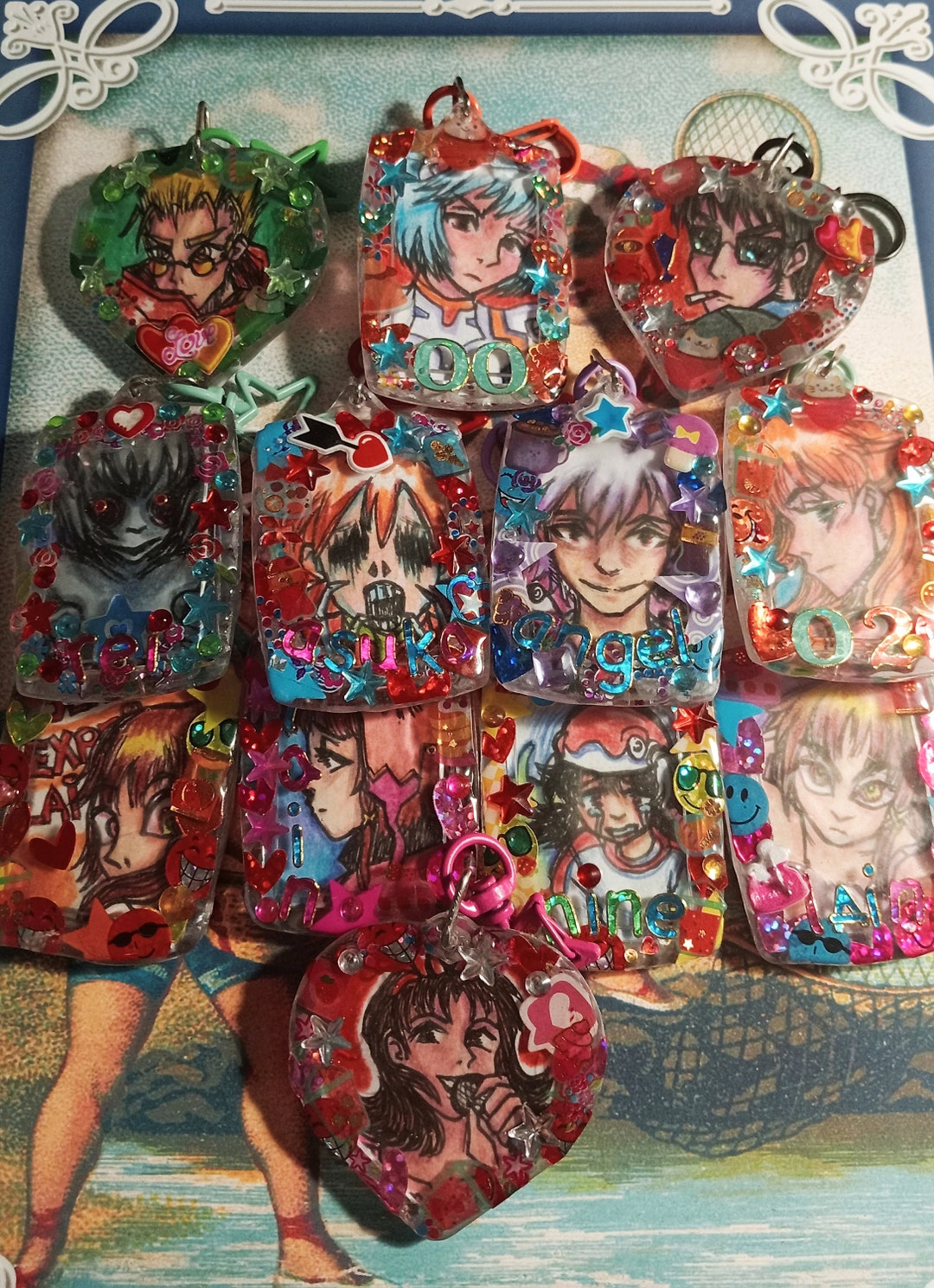 Y2K Anime Handmade Keychains Etsy