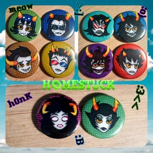 Homestuck Trolls Button Pins