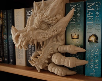 Coin livre dragon, décoration et serre-livres fantaisie imprimés en 3D