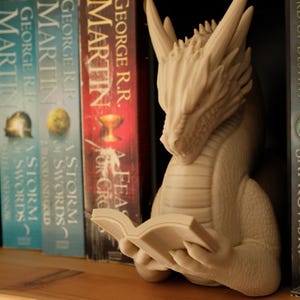 3Dプリントの読書用ドラゴンブックヌーク：気まぐれな本棚インサート