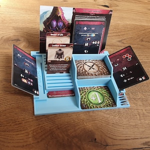 Frosthaven Icy Blue Dashboard Organizer: Gloomhaven, Jaws Of The Lion Compatible (3D Printed PLA)