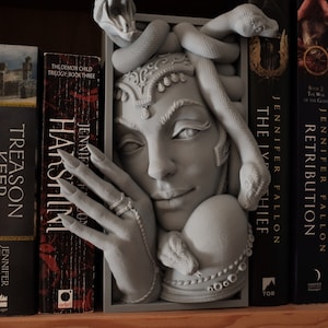 Medusa Book nook, 3d Printed Fantasy Book Shelf Décor and Bookends