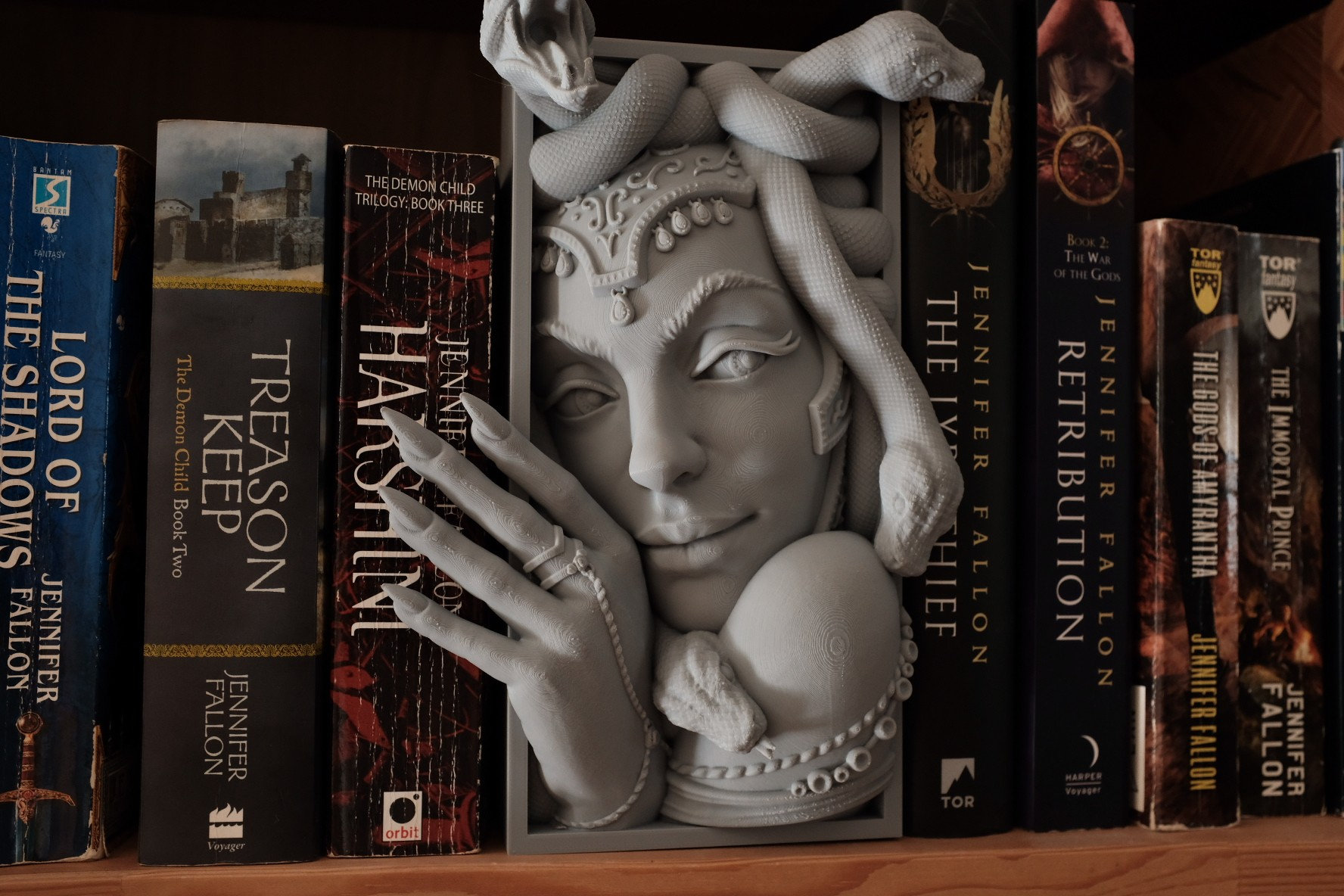 Medusa Book Nook, 3d Printed Fantasy Book Shelf Décor and Bookends 