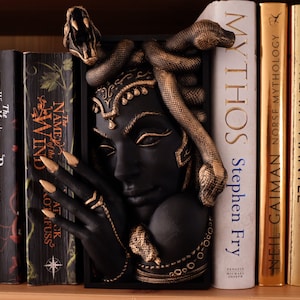 Hand Painted Gold Medusa Book Nook, 3d Printed Mythology Book