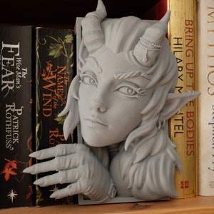 Devil/ Tiefling Book nook, D&D 3d Printed Fantasy Book Shelf Décor and Bookends