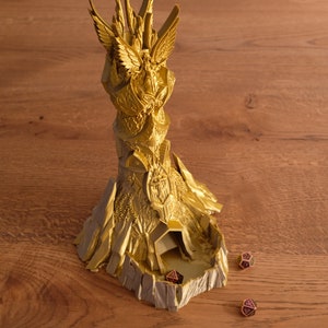 Holy Golden Dice Tower - 3D Printed - D&D roller