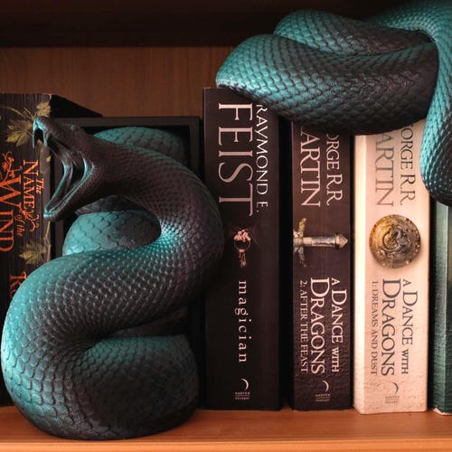 Snake Book Nook, Serpent Bookshelf Decor