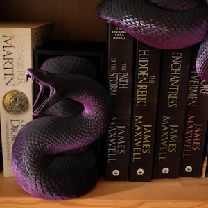 Rincón de lectura con forma de serpiente, diseño de dos partes (cabeza y cola) para estanterías. imagen 10