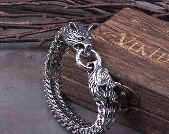 Viking Wolf Viking Bracelet - Premium Viking Jewellery With Free Shipping - Wolf Viking Jewellery Steel Bracelet