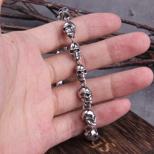 Mortal Skull Bracelet - Viking Bracelet Inspired By Jörmungandr Viking Sea Snake God - Stainless Steel Bracelet Free Shipping
