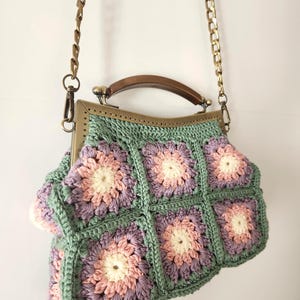 Crochet Flowers Bag, Granny Square Purse, Crochet Bag Handmade, Clutch Bag Crochet,Bags and Purse, Gifts for her Bag