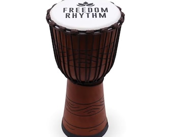 Large Pro Djembe Drum - Freedom Rhythm(high)/Soul Sound(low) - 50cm (22cm Diia)