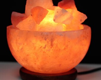 Himalayan Salt Lamp Fire Bowl – Crystal Decor (15cm x 9cm)