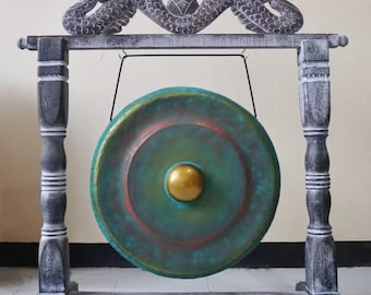 Handmade Bali Healing Gong with Stand, 25 cm: Sound Therapy Tool, yoga, sound bath