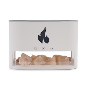 White Blaze Aroma Diffuser - Himalayan Salt Chamber - Flame Effect