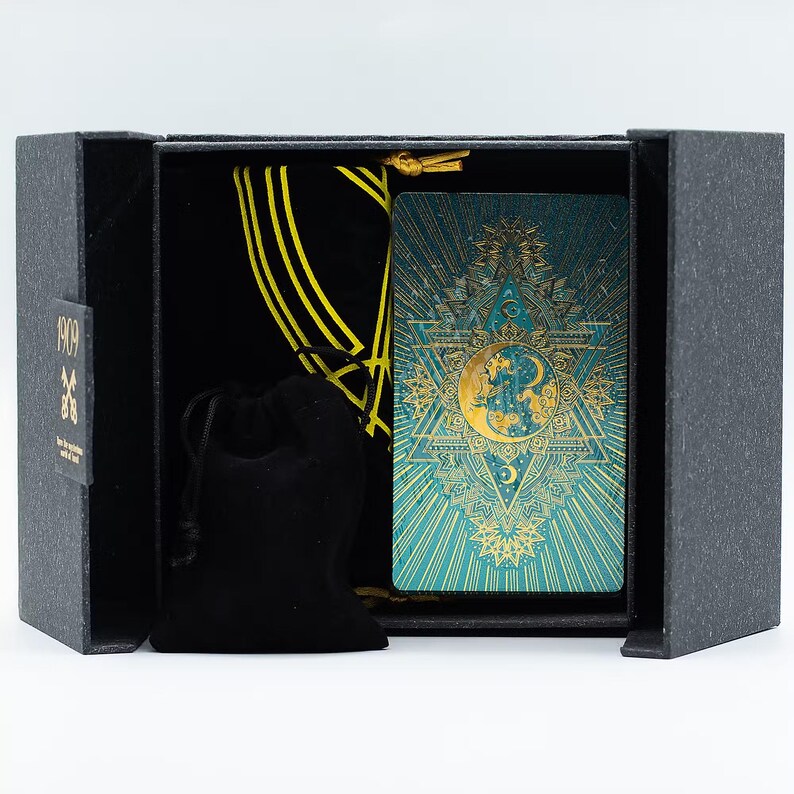Luxury Gold & Turquoise Foil Tarot Card Deck – 78 Cards With Guidebook ...