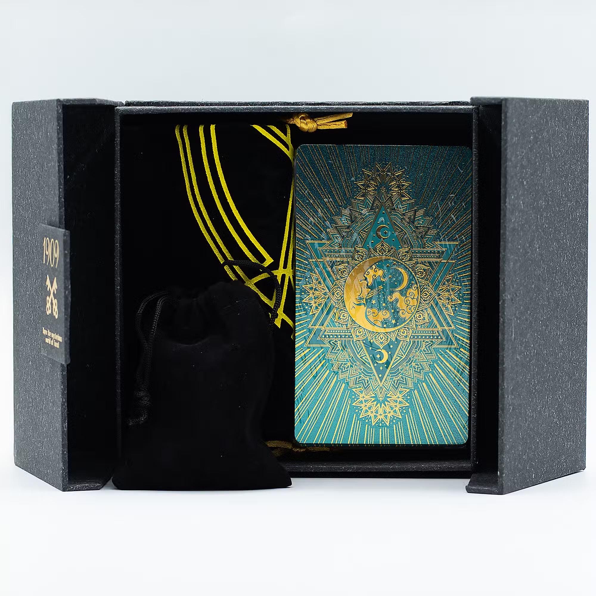 Luxury Gold & Turquoise Foil Tarot Card Deck – 78 Cards With Guidebook ...