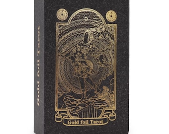 Tarot Card Deck Gold 78 Cards Beginners Guidebook Gold Foil Waterproof ...