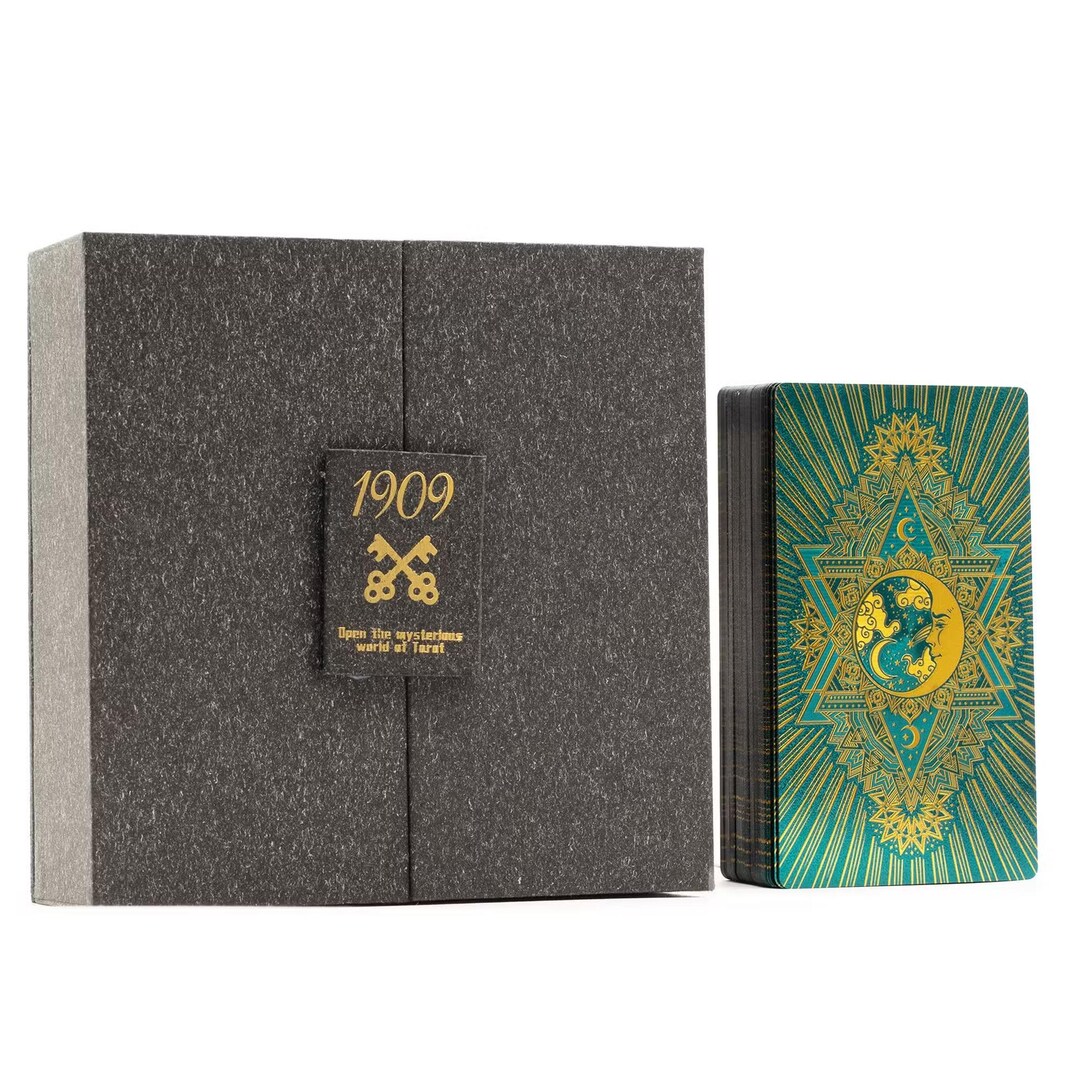 Luxury Gold & Turquoise Foil Tarot Card Deck – 78 Cards With Guidebook ...