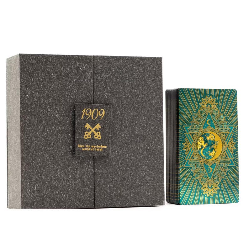 Luxury Gold & Turquoise Foil Tarot Card Deck – 78 Cards With Guidebook ...