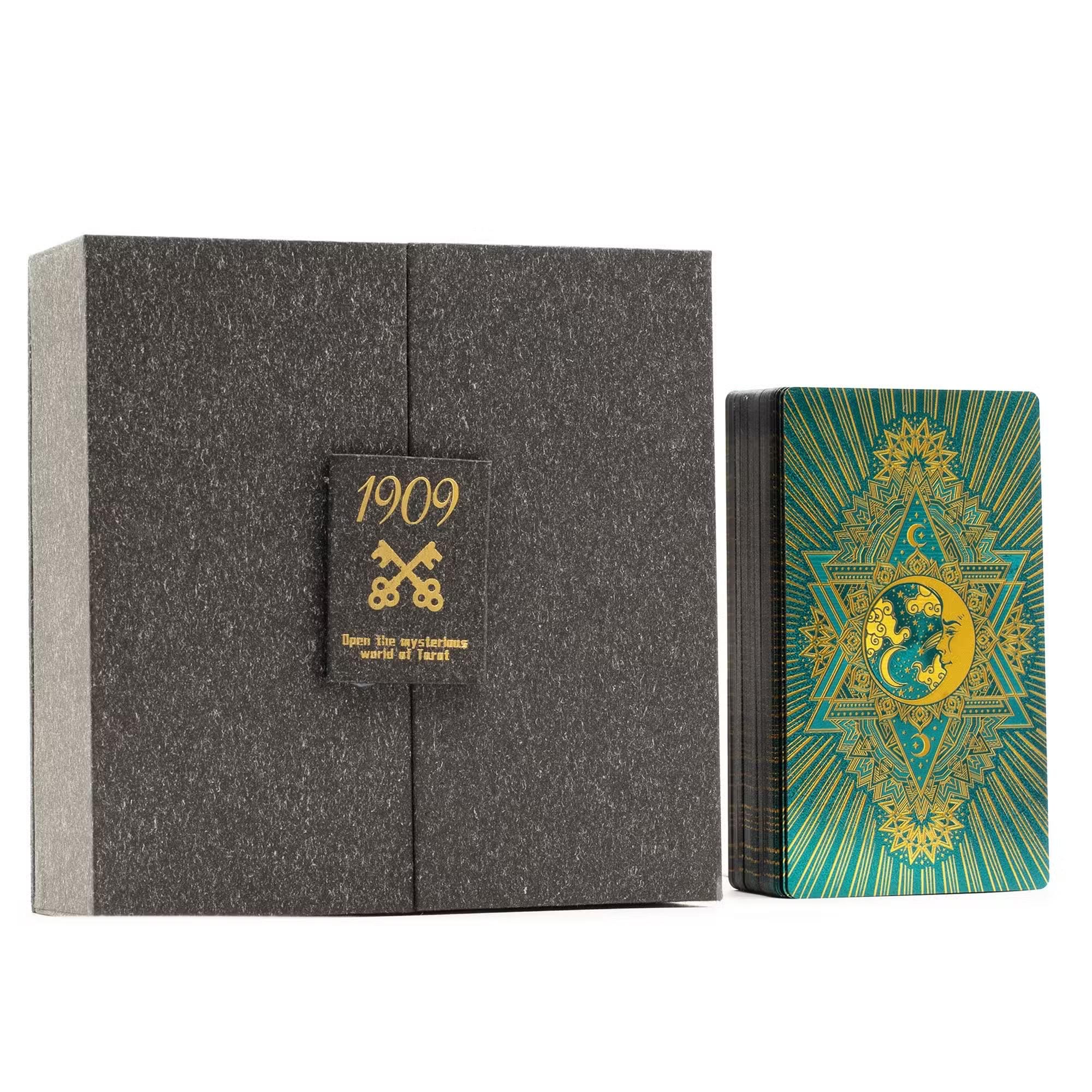 Luxury Gold & Turquoise Foil Tarot Card Deck – 78 Cards With Guidebook ...