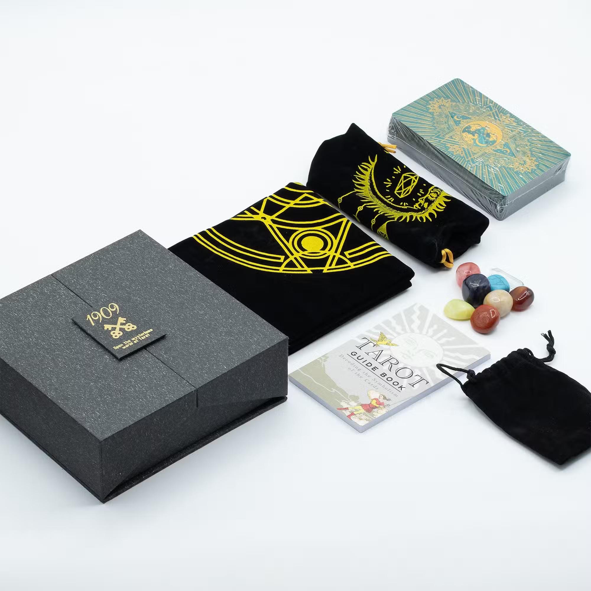 Luxury Gold & Turquoise Foil Tarot Card Deck – 78 Cards With Guidebook ...