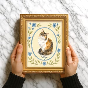 Mini Custom Watercolor Cat Portrait,Cat Memorial,Cat Loss Gift,Pet Portraits from Photos,Pet Painting, Custom Tiny Paintings,Miniature