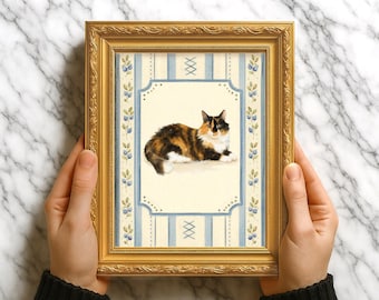 Personalized Watercolor Cat Painting from Photo, Custom Cat Portrait Wall Art, Pet Memorial Gift, Christmas Gift for Cat Owners, Pet Loss