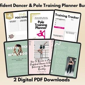 Pole Dance Planner and Pole Dance Ebook BUNDLE, Pole Training Planner and Ebook - How to Become a More Confident Dancer