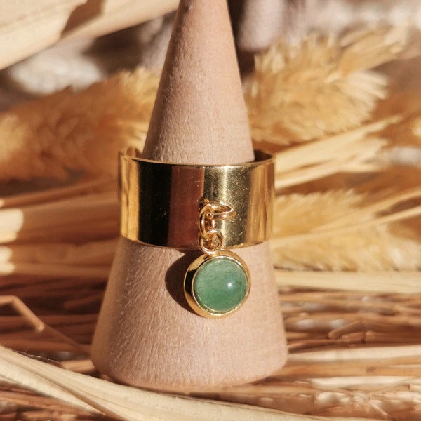 Bague dorée avec petite aventurine