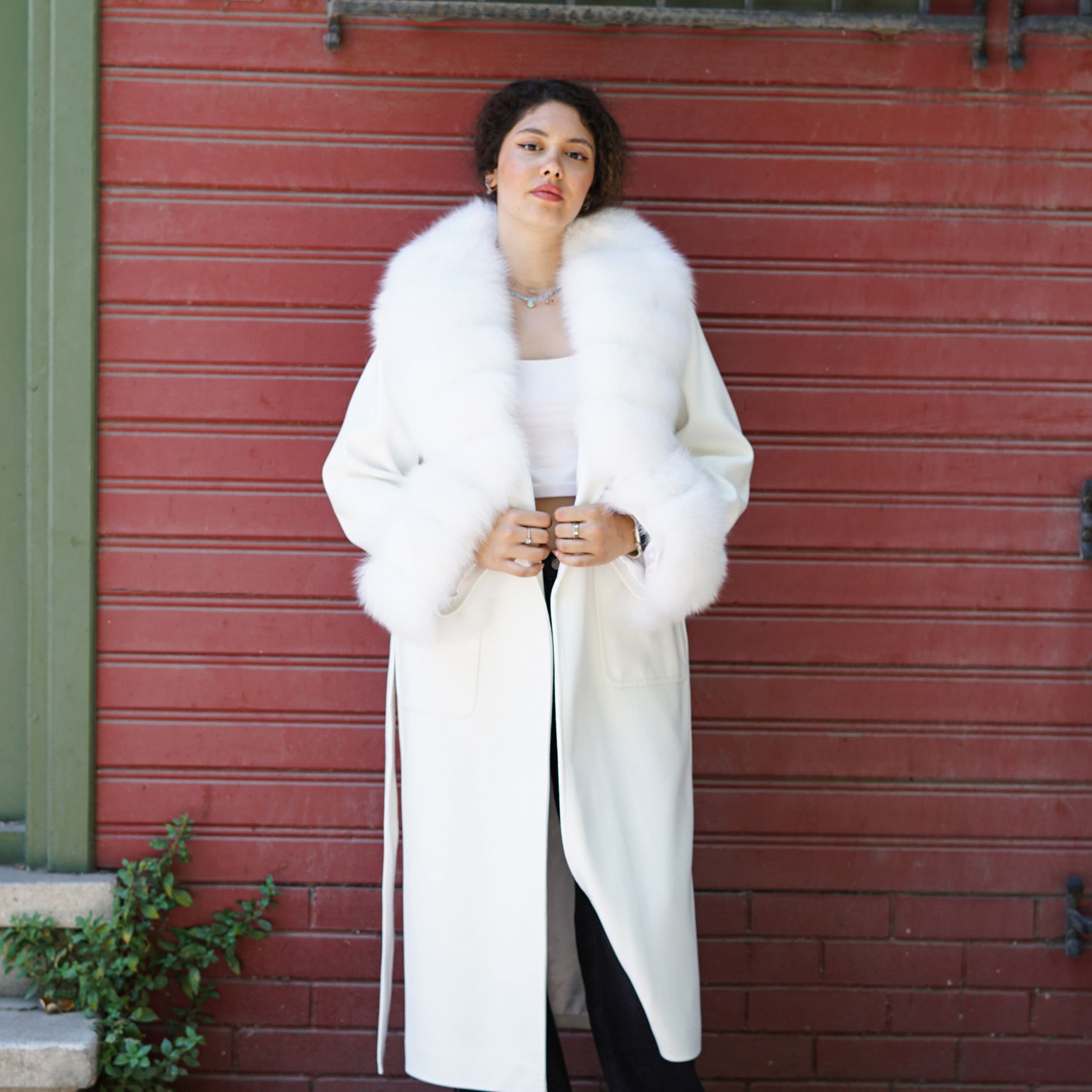 White fox fur coat - Etsy 日本