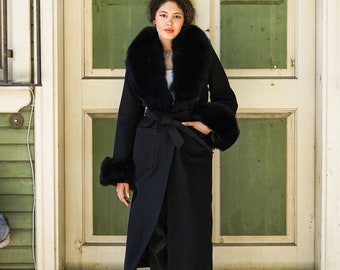 ★KOLON SPORT★W'S Fox Fur Long Down Coat Snow Moon Black dean-black-mink-full-length-