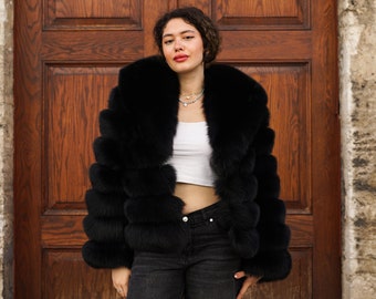 Saga Silver Fox Fur Coat Jacket - Etsy