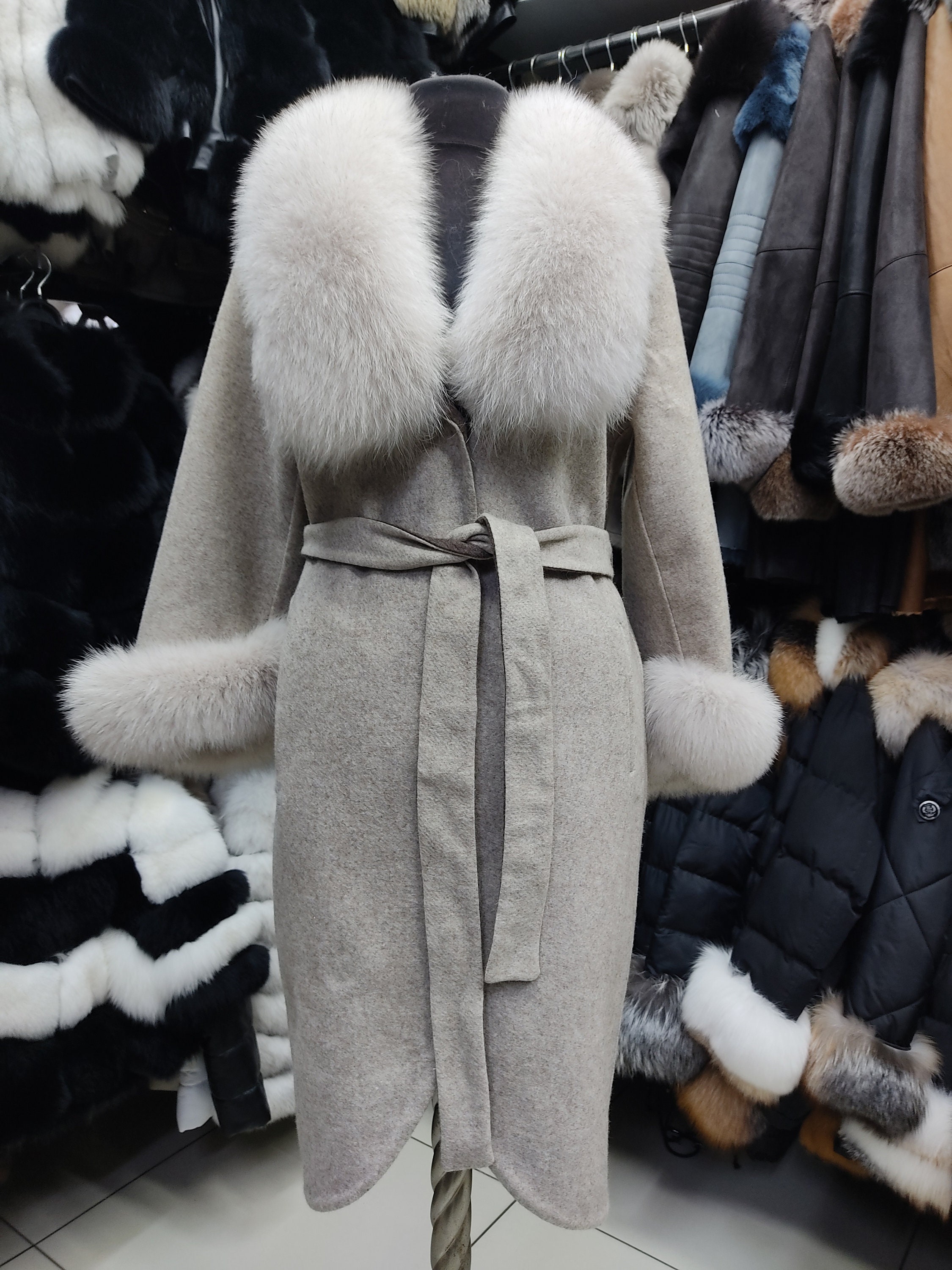 Grey Fox Fur Coat - Etsy