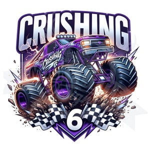 Zerkleinern 6 Png | Monstertruck Png |  Monstertruck Geburtstagsentwurf | digitaler Download Monstertruck 6.Geburtstag png Sohn Neffe 6