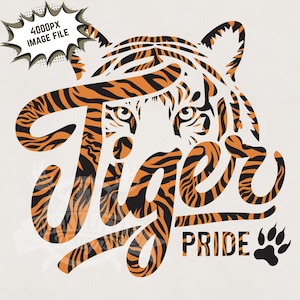 Tiger Pride png | Tigers Stripes mascot logo Tigers T-shirt Sublimation Digital File Download l Camo Tigers School spirit image print file