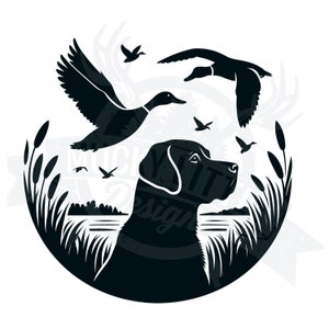 perro pato svg / caza de patos svg / labrador Svg / perro de caza svg / CAZA de patos svg / vector svg en capas simples / diseño de cazador de patos