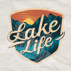 vida del lago png / vida del lago retro PNG / Al aire libre png / Vida del lago png diseño de aspecto angustiado lago divertido png / vacaciones de verano divertidas png
