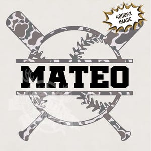 Camo Baseball Design: Custom Sublimation PNG (Digital Download)