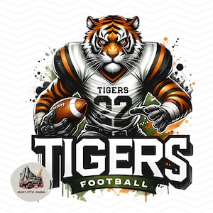 Tigers football png Tigers T-shirt Sublimation | Digital File Download l Tigers School spirit shirt tiger mascot tiger logo Instant download