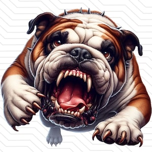 Watercolor Leaping Bulldog png | Bulldog School logo download | Bulldog mascot | Scary Bulldog sublimation | Scary Bulldog png Bulldogs logo
