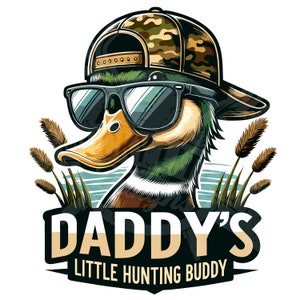Daddys compañero de caza png / caza juvenil png / niños cazando sublimación / Diseño de camisa de caza de pato mallard / Duck Backward cap png descargar