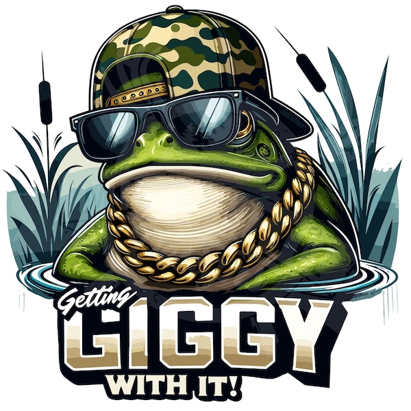 Frog Gigging png | Funny Frog Sublimation Design | Youth Hunting png | frog in sunglasses png | Frog backward cap png | Boys frog design png