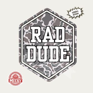 Camo Rad Dude PNG: Hunting Design for Sublimation (Digital Download