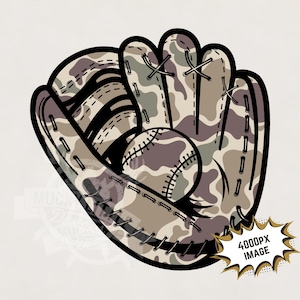 Camo Baseball Mitt PNG: Sublimation Design (Digital Download)