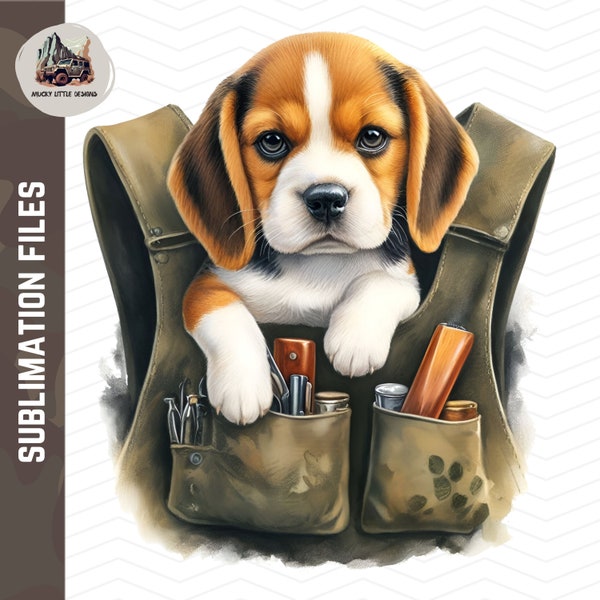 Mini beagle game vest Cute Hunting Sublimation Watercolor rabbit hunt wall art | Beagle PNG | game dog hare rabbit Hunting nursery art