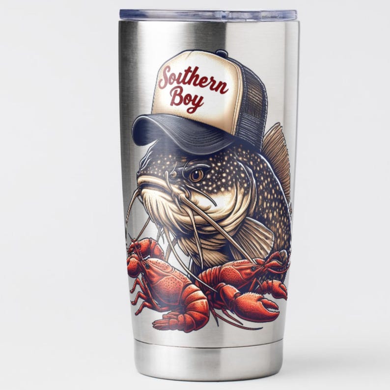 Southern Boy Png Funny Catfish Png Fishing Sublimation Catfish Tumbler
