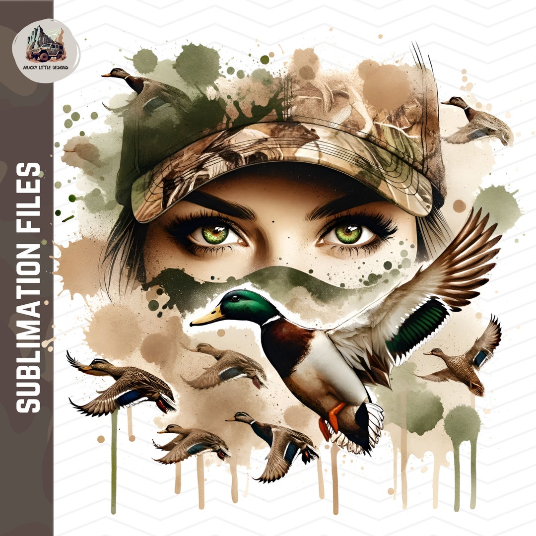 Girls Duck Hunting Png Duck Huntress Png Camo Sublimation Duck Hunt Png Duck Hunting Sublimation